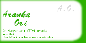 aranka ori business card